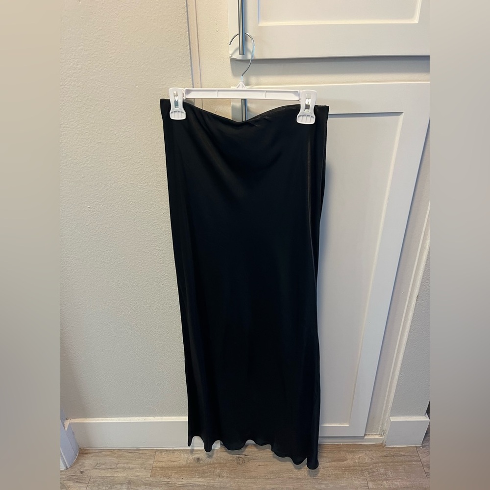 Athropologie Tilda Maxi Slip Skirt, Black, Size Small